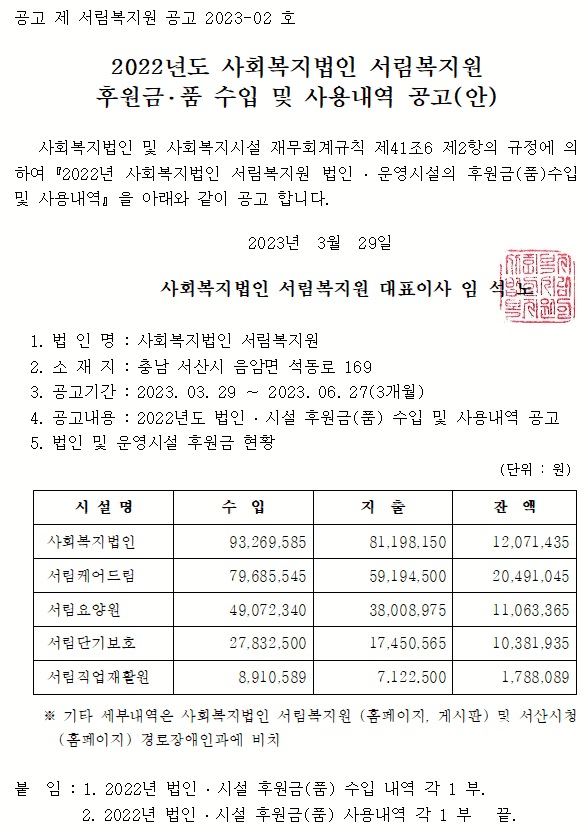 2022년도 사회복지법인 서림복지원 후원금․품 수입 및 사용내역 공고(안)-119.jpg